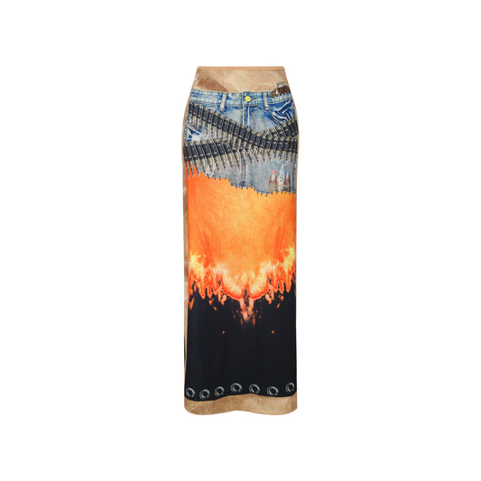 Fire print skirt