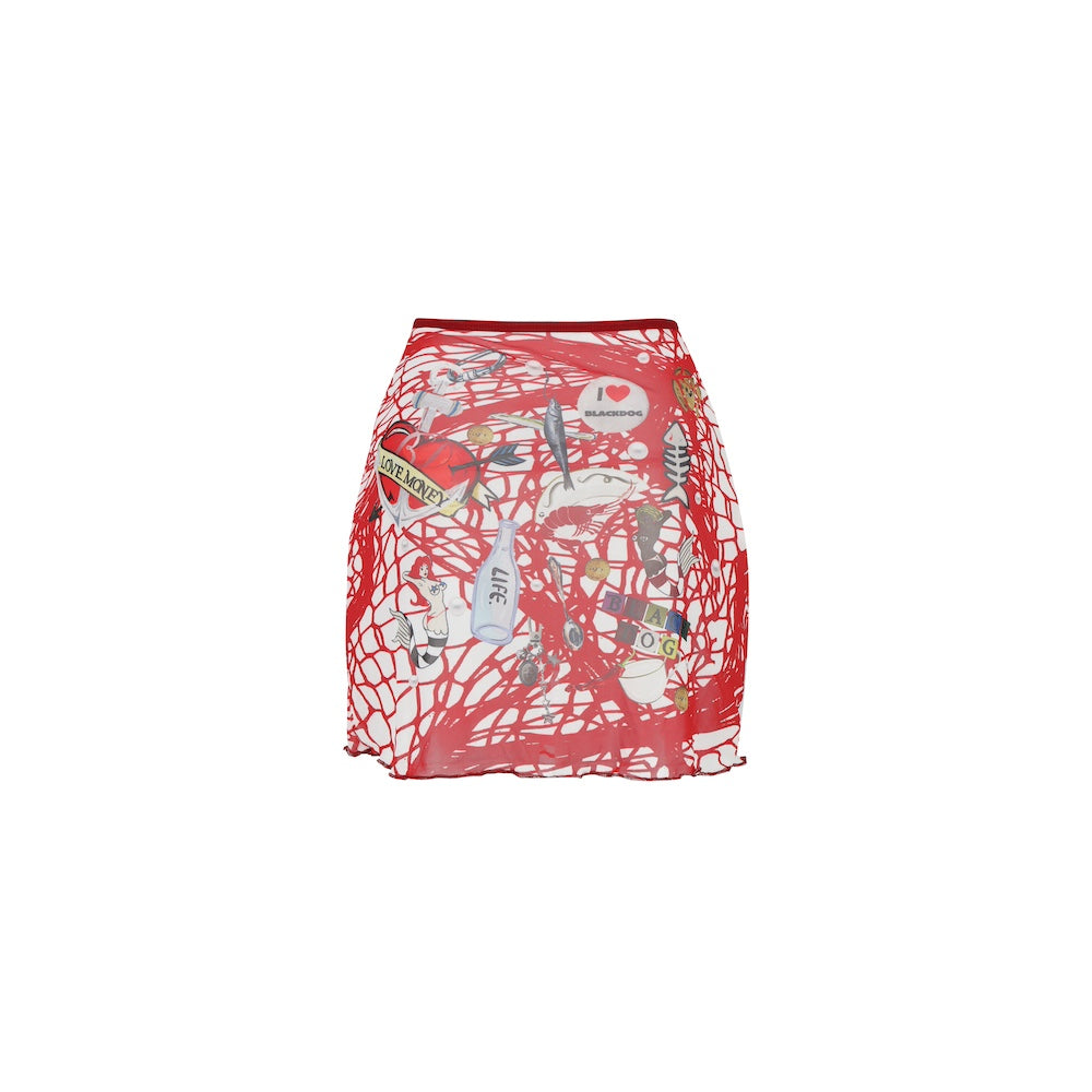 Fishnet mini skirt