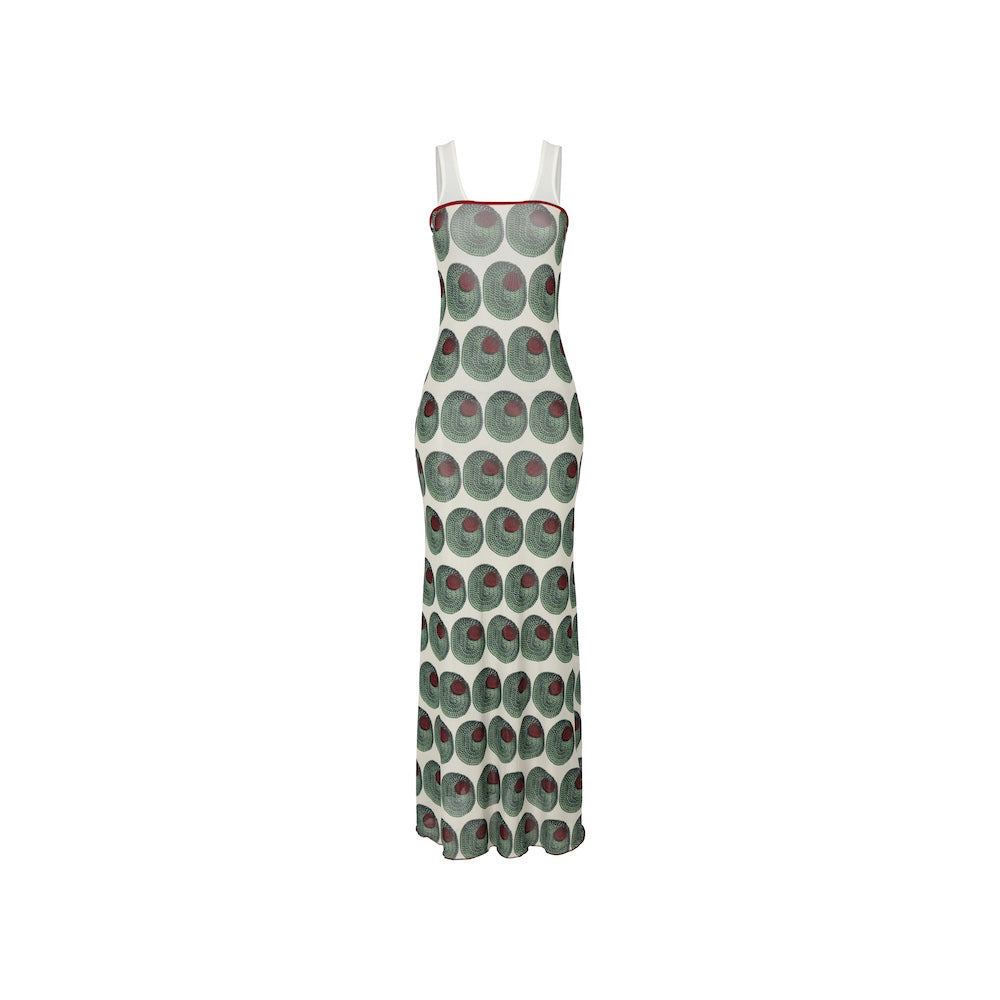 Olive see-through dress