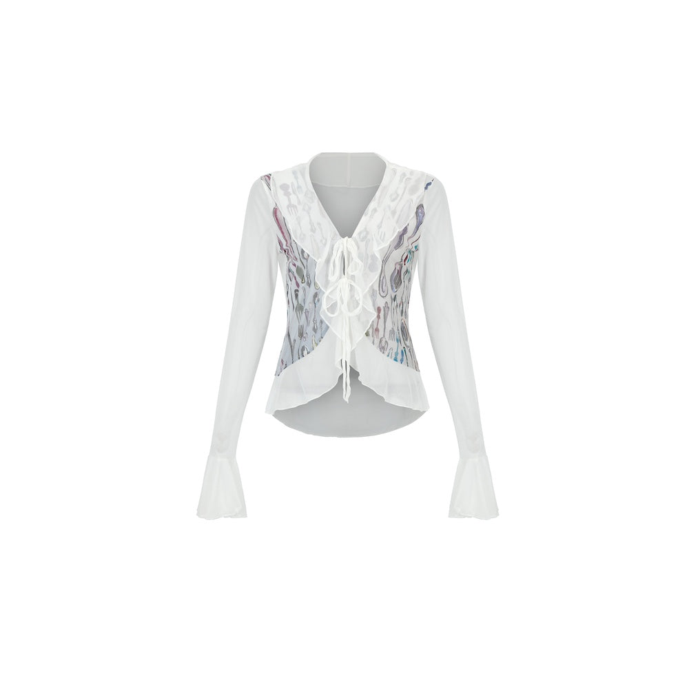 Tableware ruffle shirt