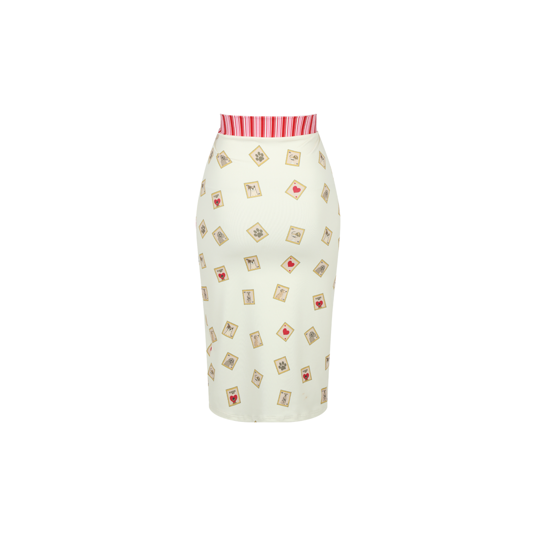 Printed midi skirt