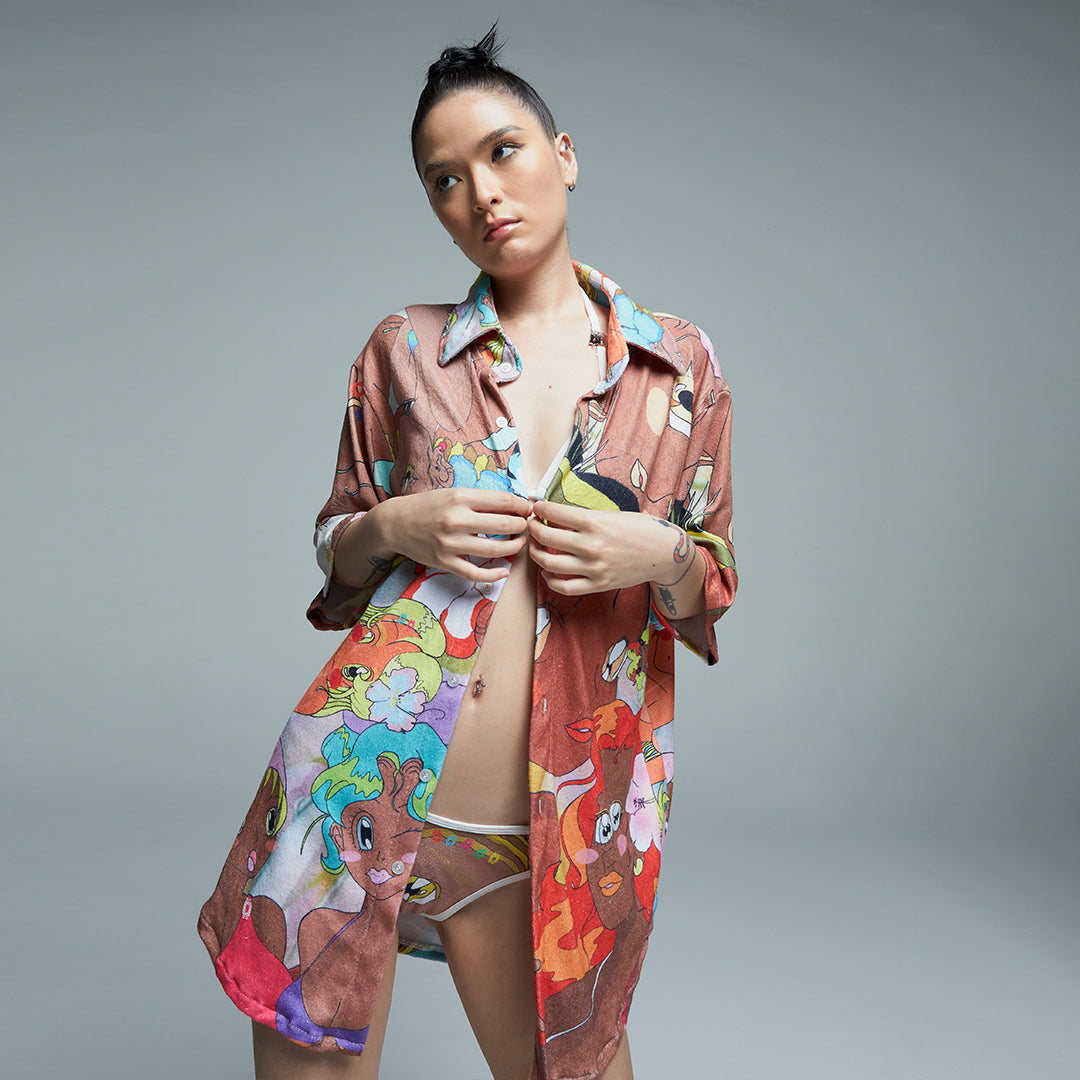 Tan shirt