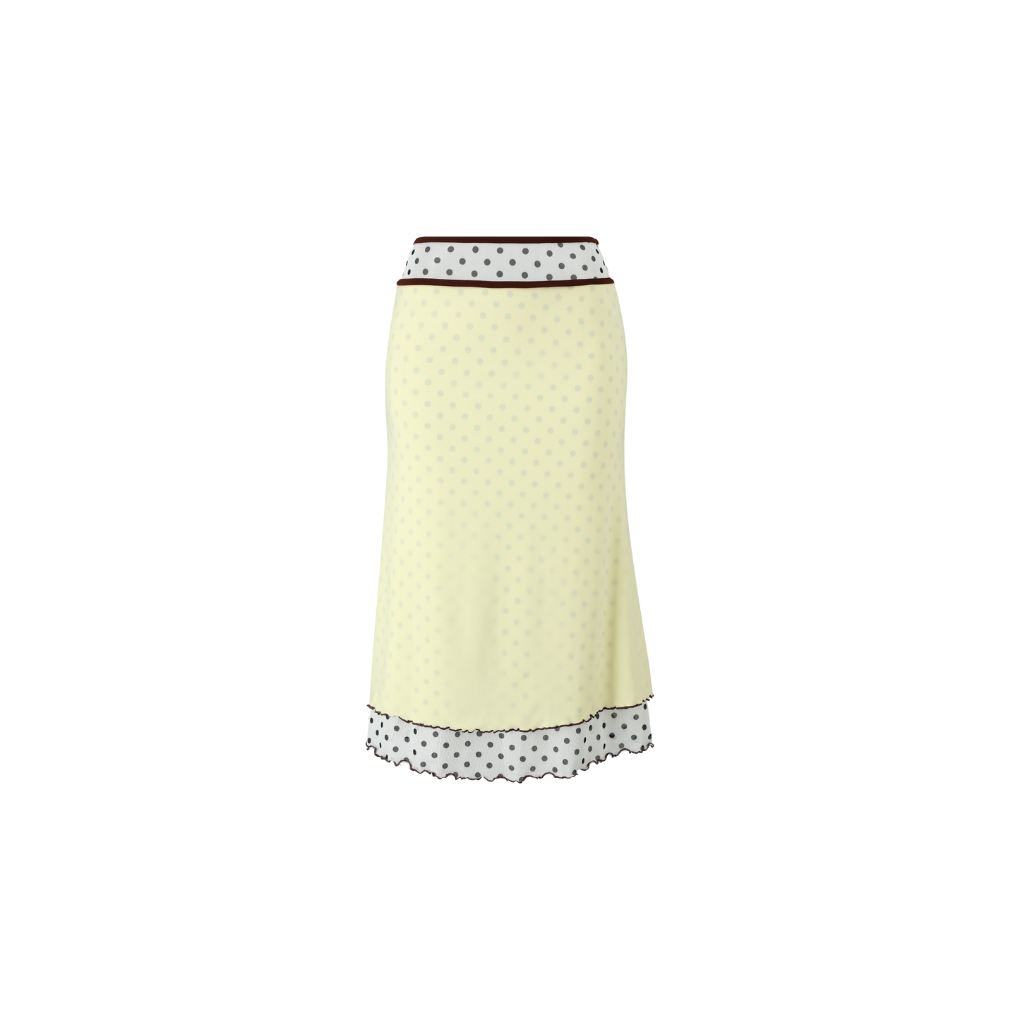 Slip dot midi skirt