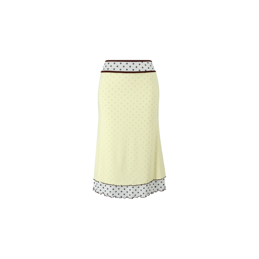 Slip dot midi skirt