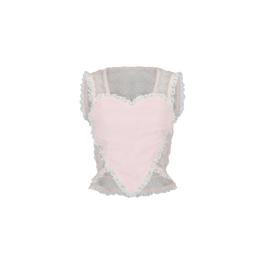rose heart lace top