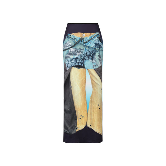 Baggy print skirt