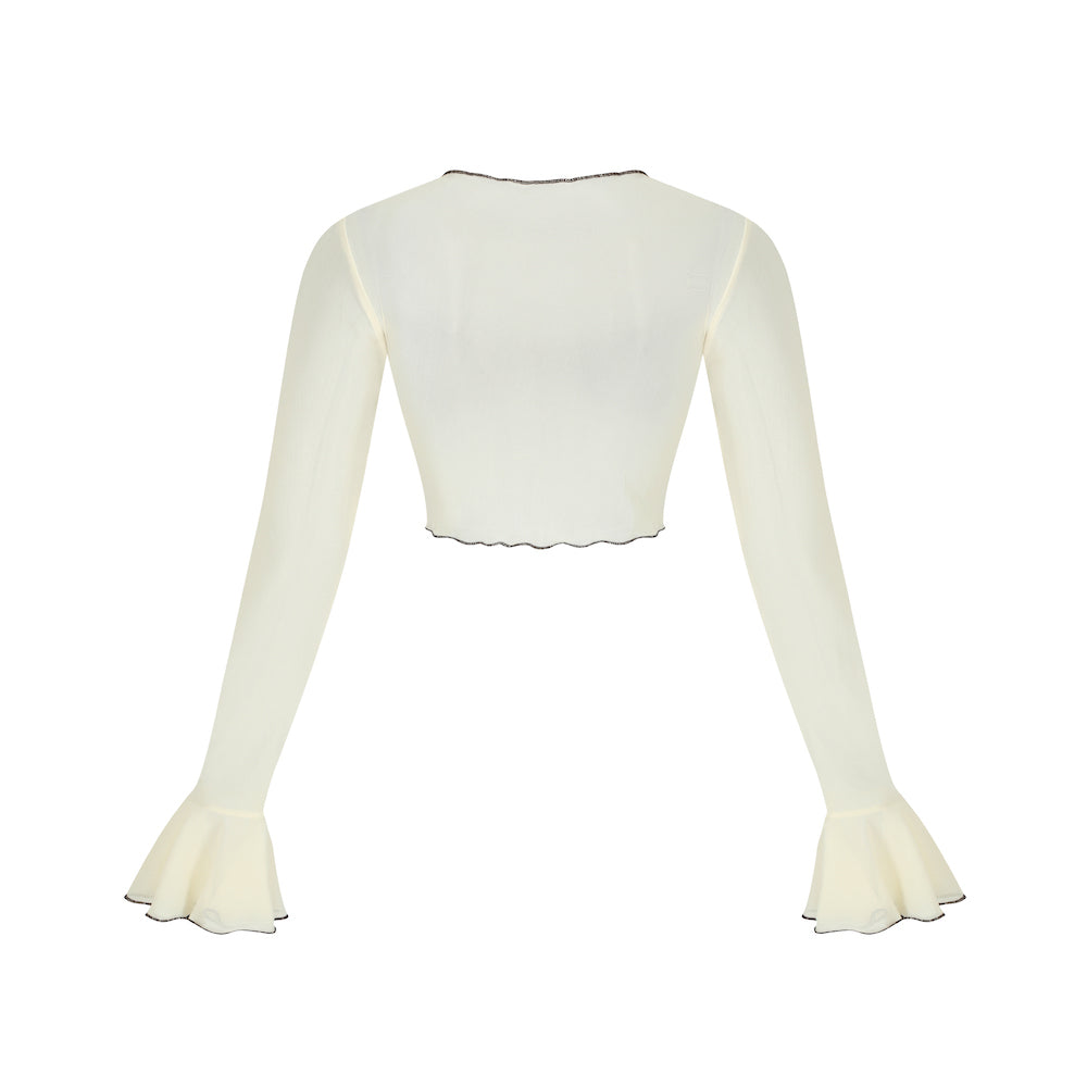 Flared sleeve crop top