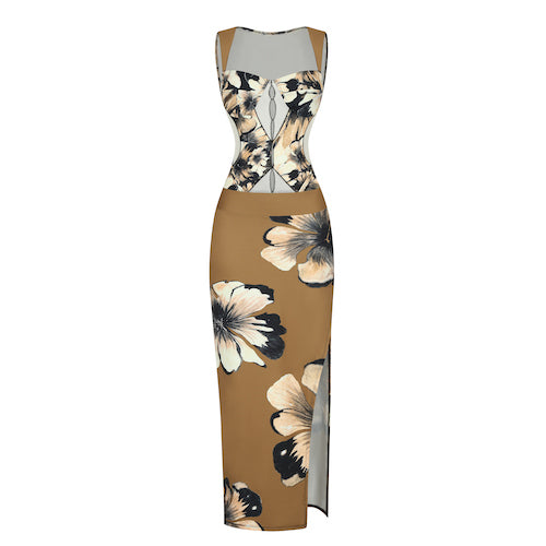 calla print maxi dress