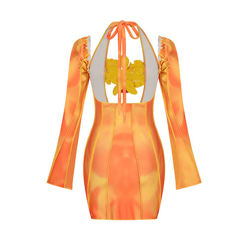 orchid halter dress