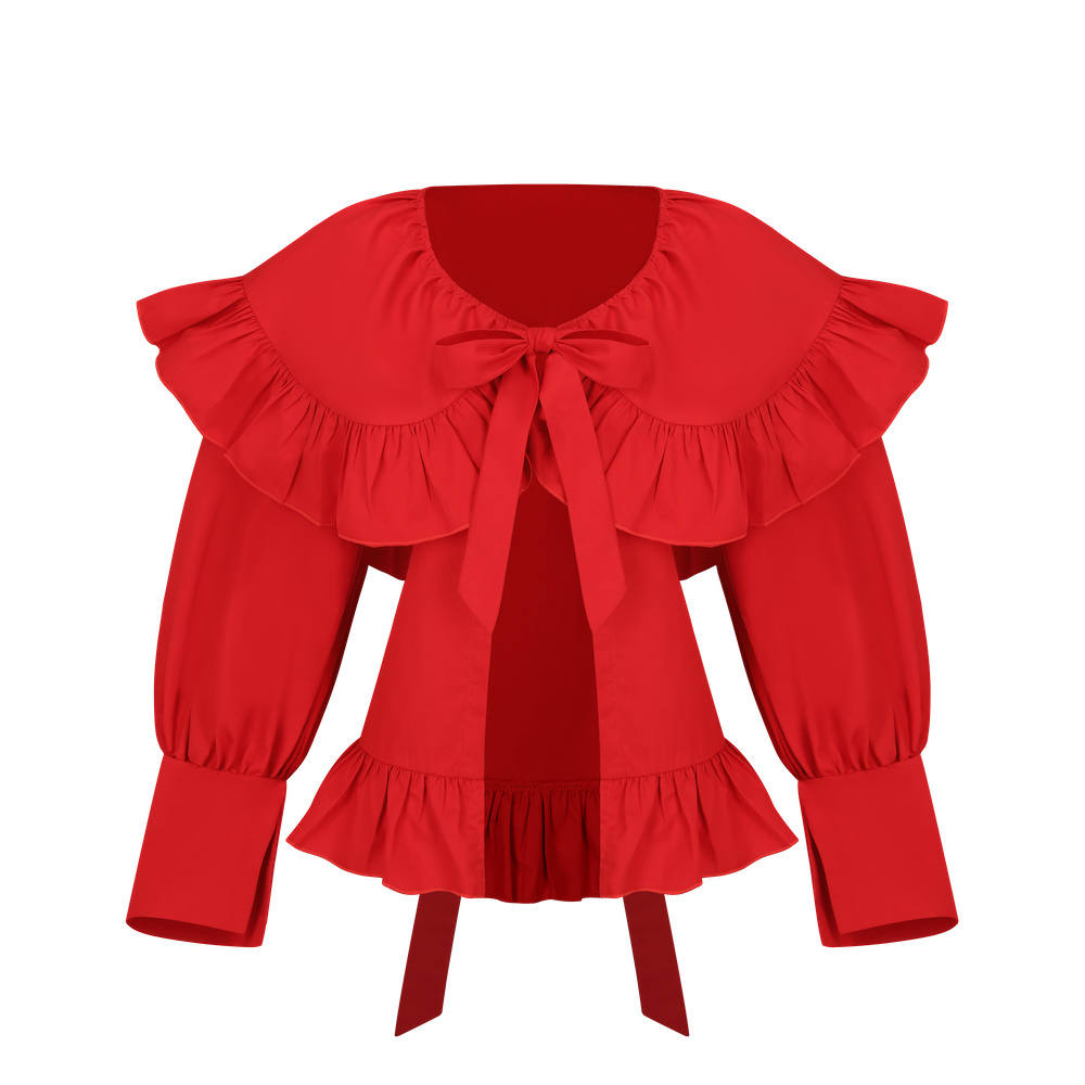 oversized puffy ruffle shirt