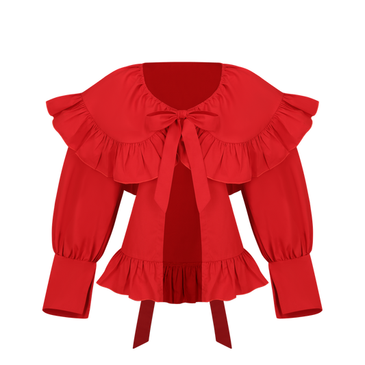 oversized puffy ruffle shirt