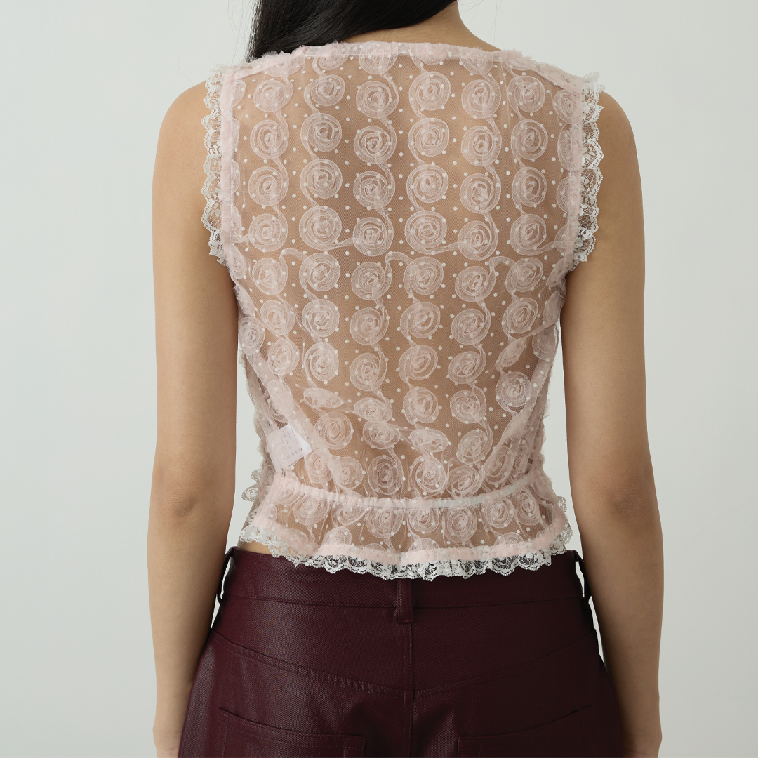 rose heart lace top
