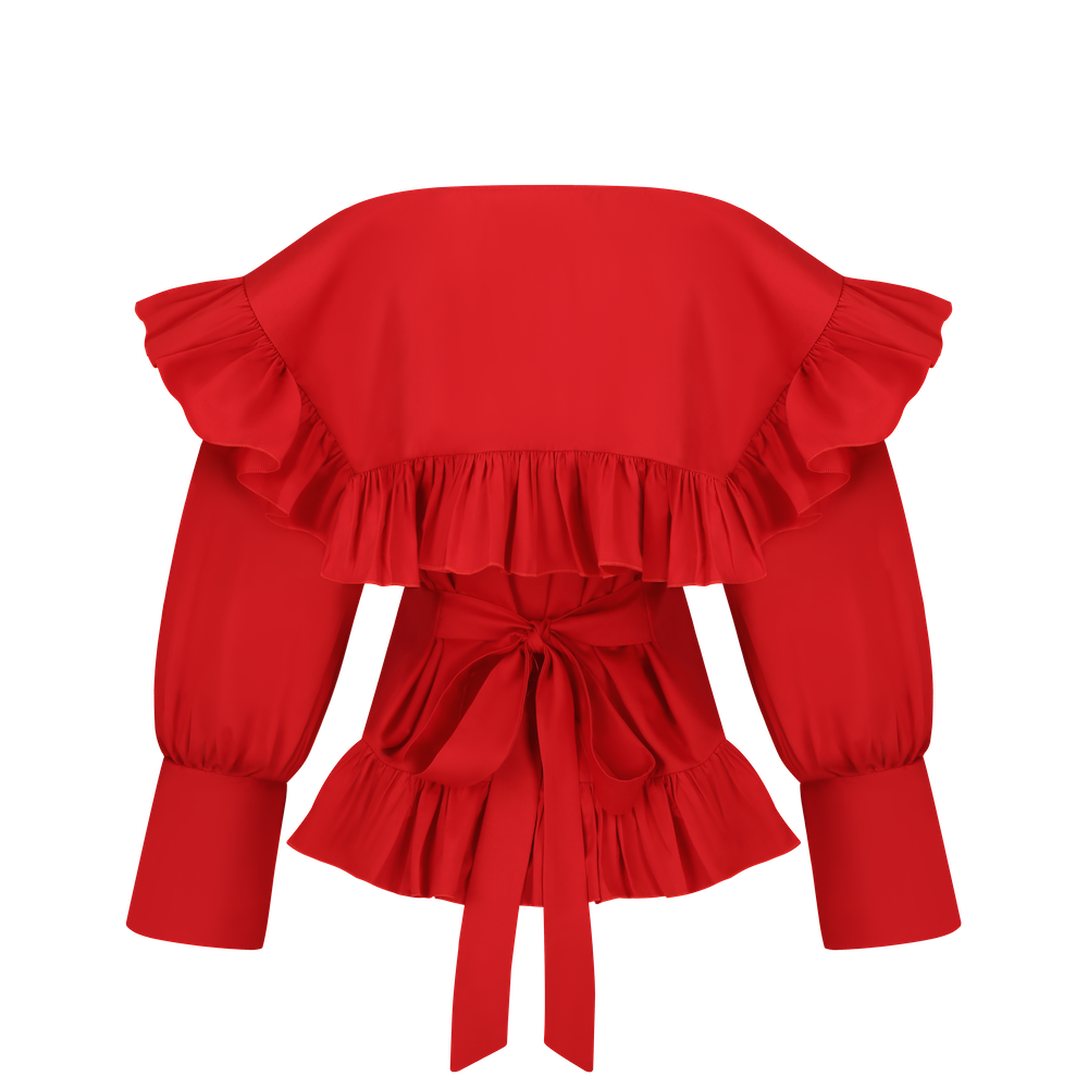 oversized puffy ruffle shirt