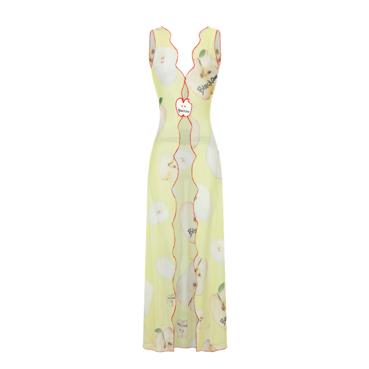 PRINTED MESH GOWN