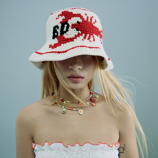 Lobster crochet bucket hat