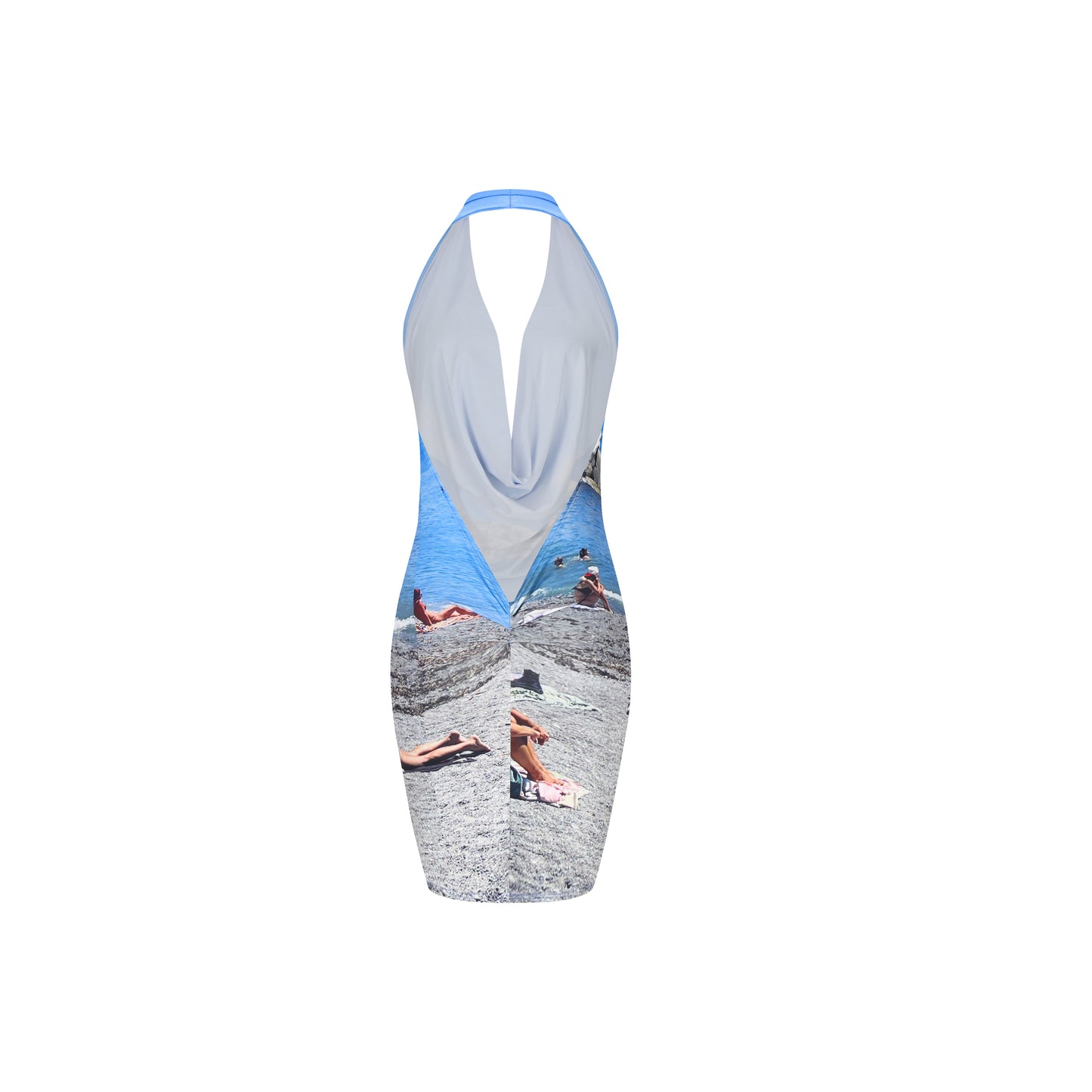 print halter mini dress